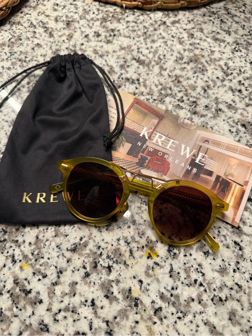 KREWE St. Louis Chartreuse Sunglasses